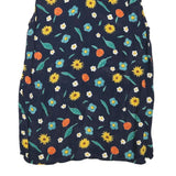Womens Navy Blue Floral Sleeveless Shirt Button Neck L Summer Casual