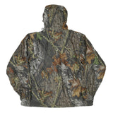 Mens Brown Camouflage Outdoor Jacket XL Polyester Blend Zip Hooded Rocky