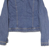 Womens Blue Denim Plain Cotton Button Jacket M Classic Regular Fit