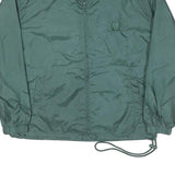 LAL Mens Green Nylon Jacket S Plain Zip Closure Lightweight Casual