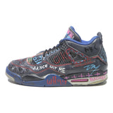 AIR JORDAN 4 Retro Motley Crew Mens Low Top Trainers Black & Multi Synthetic UK