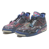 AIR JORDAN 4 Retro Motley Crew Mens Low Top Trainers Black & Multi Synthetic UK