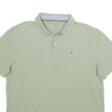 TOMMY HILFIGER Mens Light Green Polo Shirt XL Cotton Blend Short Sleeve Basic