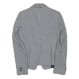 ZARA BASIC Womens Black & White Houndstooth Blazer Jacket XS Polyester Blend