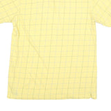 CHAPS Mens Yellow Checked Polo Shirt M Cotton Blend Classic Fit Casual