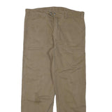 Mens Relaxed Fit Beige Cotton Blend Trousers W36 L31 Zip Closure Casual Workwear