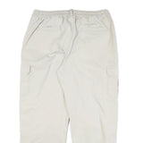 PAPADAY Mens Cotton Blend Cream Relaxed Straight Trousers W32 L27 Casual Zip