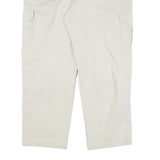 PAPADAY Mens Cotton Blend Cream Relaxed Straight Trousers W32 L27 Casual Zip