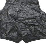 ROLENTA AMEE Mens Black Leather Button Jacket L Genuine Classic Vest