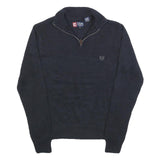 CHAPS Mens Navy Blue Plain Cotton Jumper Pullover Crew Neck Basic Knit M