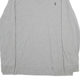 POLO RALPH LAUREN Mens Grey Long Sleeve Polo Shirt 2XL Cotton Classic Fit