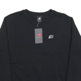 NEW BALANCE Womens Black Sweatshirt Crew Neck M Cotton Blend Casual Pullover