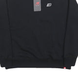 NEW BALANCE Womens Black Sweatshirt Crew Neck M Cotton Blend Casual Pullover
