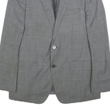 BOGGI Mens Grey Wool Button Jacket L Woven Classic Blazer Formal