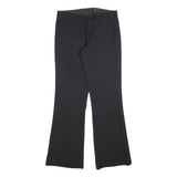 ENERGIE Womens Black Regular Flared Polyester Trousers W32 L32 Classic Zip