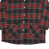 LASOLTH Womens Red & Black Plaid Button Jacket M Polyester Blend Comfortable
