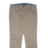 TOMMY HILFIGER Mens Cotton Blend Beige Slim Straight Trousers W38 L34 Casual