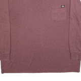 DICKIES Mens Maroon Long Sleeve Crew Neck Pocket T-Shirt 2XL Cotton Blend