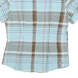 THE NORTH FACE Womens Blue & Brown Check Shirt L Lightweight Outdoor Casual