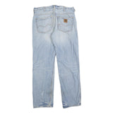 CARHARTT Mens Jeans Blue Regular Straight Denim Light W30 L32 Classic Zip