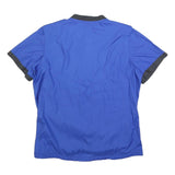 NIKE Mens Blue & Grey Modern T-Shirt L Short Sleeve V-Neck Sports Graphic