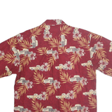 PURITAN Mens Red Cotton Hawaiian Shirt M Vintage Floral Car Pattern Casual