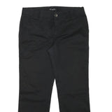 MASSIMO DUTTI Womens Regular Black Cotton Blend Zip Trousers W32 L27 Classic