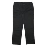 MASSIMO DUTTI Womens Regular Black Cotton Blend Zip Trousers W32 L27 Classic