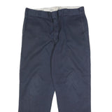 DICKIES Mens Regular Fit Navy Blue Cotton Blend Straight Leg Trousers W38 L29