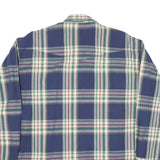 WRANGLER Mens Blue Green Check Shirt L Cotton Blend Casual Long Sleeve Button
