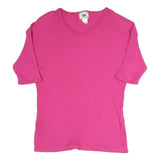 NOVAIS SOUSA Womens Pink Plain Jumper Cotton Blend Rib Knit S Casual Comfortable