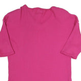 NOVAIS SOUSA Womens Pink Plain Jumper Cotton Blend Rib Knit S Casual Comfortable