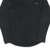 PUMA Womens Black Jacket UK 12 Cotton Zip Plain Casual Lightweight Sportswear