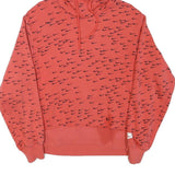 NIKE Boys Red & Black All Over Swoosh Print Pullover Hoodie L