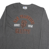 GENUINE MERCHANDISE Mens Grey San Francisco Giants Long Sleeve Crew Neck T-Shirt