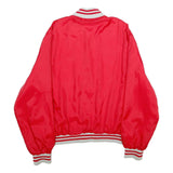HOLLOWAY Mens Red & White Varsity Jacket XL Nylon Button Bomber Classic Casual