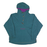COLUMBIA Womens Teal & Purple Hooded Jacket M Nylon Plain Outdoor Pullover