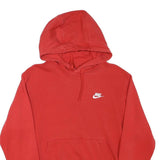 NIKE Mens Red Hoodie S S Logo Cotton Blend Pullover Sweatshirt
