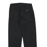 DICKIES Mens Cotton Blend Black Regular Straight Trousers W32 L30 Workwear