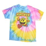 PACMAN Mens Multicoloured Tie Dye Graphic T-Shirt L Short Sleeve Crew Neck Retro