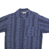 NATURAL ISSUE Mens Blue Pattern Shirt M Cotton Blend Casual Summer Button Up