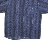 NATURAL ISSUE Mens Blue Pattern Shirt M Cotton Blend Casual Summer Button Up
