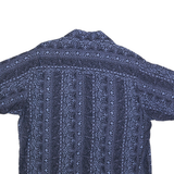 NATURAL ISSUE Mens Blue Pattern Shirt M Cotton Blend Casual Summer Button Up
