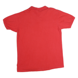 DISNEY Mens Red Short Sleeve Plain M Polo Shirt Golfing Character Embroidered