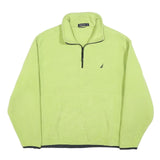 NAUTICA Mens Light Green Jumper Plain 1/4 Zip Regular Fit S Fleece Casual