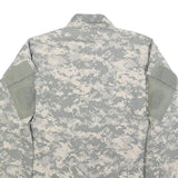 Mens Grey Digital Camouflage Military Jacket L Cotton Blend Zip Casual Outdoor