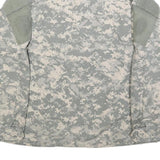 Mens Grey Digital Camouflage Military Jacket L Cotton Blend Zip Casual Outdoor