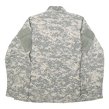 Mens Grey Digital Camouflage Military Jacket L Cotton Blend Zip Casual Outdoor