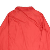 LANDS END Mens Red Button Jacket M Polyester Blend Plain Casual Lightweight