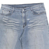 BUHMAA Mens Shorts Blue Casual Denim L W36 Retro Stylish Pockets